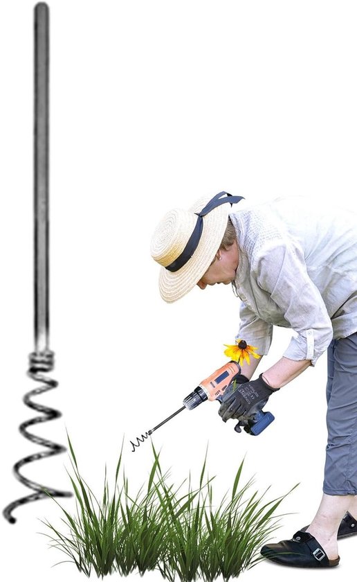 Boor Onkruidverwijderaar - Booropzetstuk Tuin - Onkruid Efficiënt Verwijderen - Metaal Duurzaam Ontwerp - 28 cm - Zilver