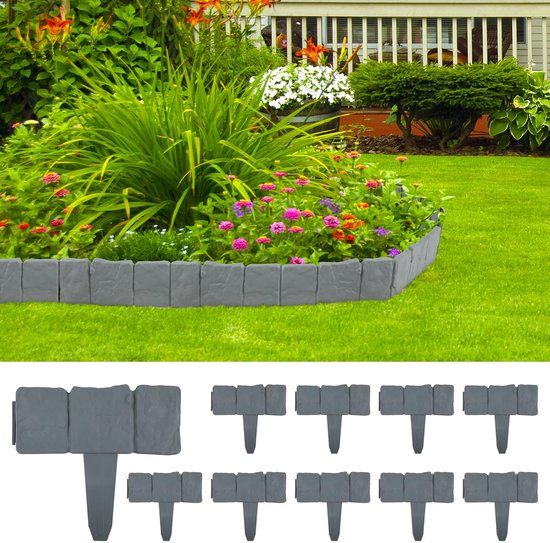 Boraboi® Gazonafboording Van Hoogwaardig Polypropyleen Voor Tuin- En Landschapsdecoratie, Set Van 10 Stuks, 2,5 Meter Lang van Boraboi