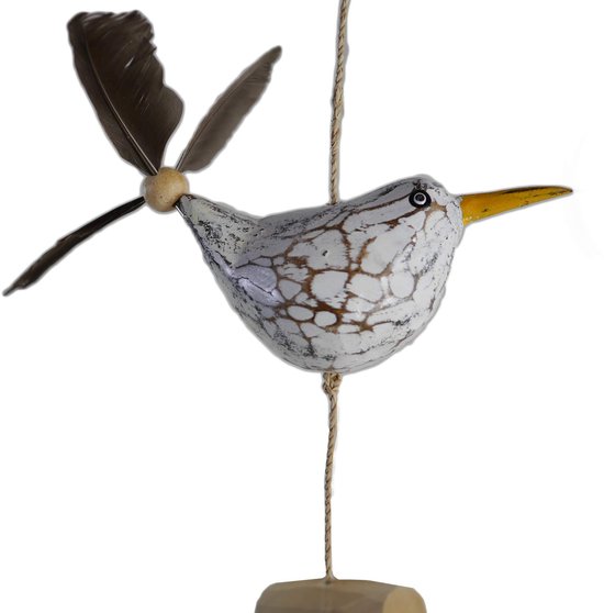 Boraboi ® Unieke Houten Meeuwen-Windgong Met Handgeschilderde Details en Propellerdecoratie voor Buiten van Boraboi
