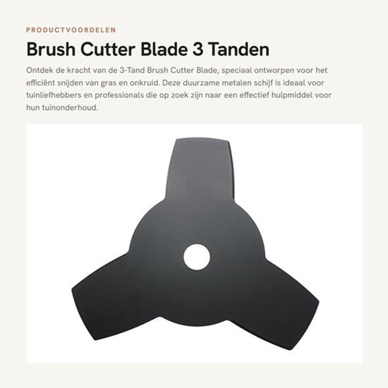 Borenblad 3-Tanden - Grasmaaier Accessoires - Snijden van Zacht Onkruid - Stalen Schijf - 10 Inch - Nieuwe Originele Verpakking - Maaierschijf
