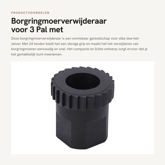 Borgringmoerverwijderaar voor 3 Pal met 24 Tanden