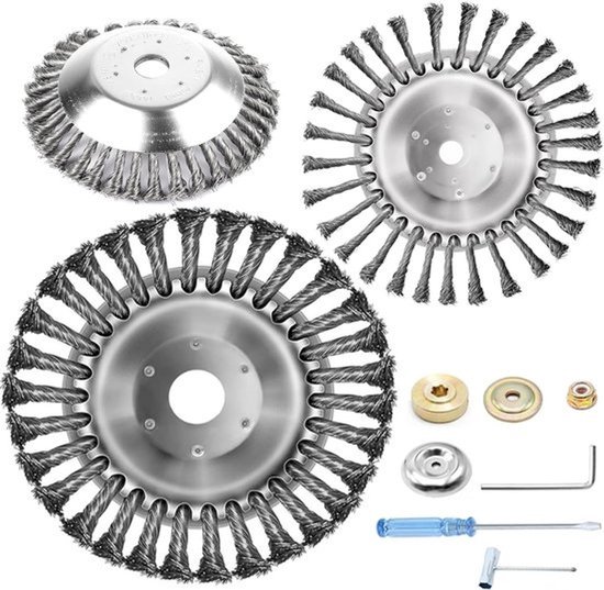 Borstel om onkruid te verwijderen met een grastrimmer - Vakkundige metalen borstel (2 exemplaren)