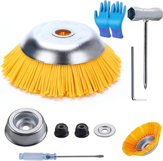 Borstel voor onkruid - draadwielborstel - stalen draadkop voor bosmaaier - ronde borstel (B) van Merkloos	