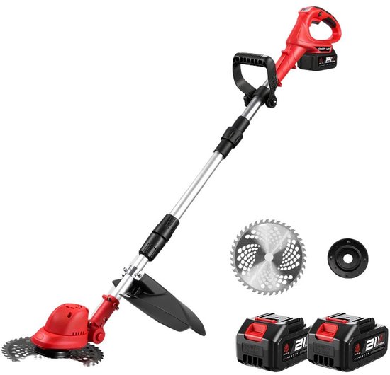Borstelloze elektrische grasmaaier - grastrimmer - Bosmaaier - Kantenmaaier - opvouwbaar - 4000W - Power Tool - Tuingereedschap voor Gazon - 18V batterij