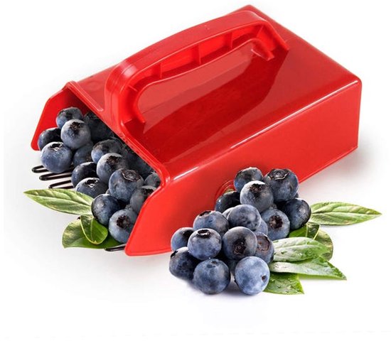 Bosbessenkam (rood) - Bessenlepel - Een hulpmiddel Geschikt voor het plukken van frambozen, bramen, bosbessen en zwarte bessen. van Merkloos	