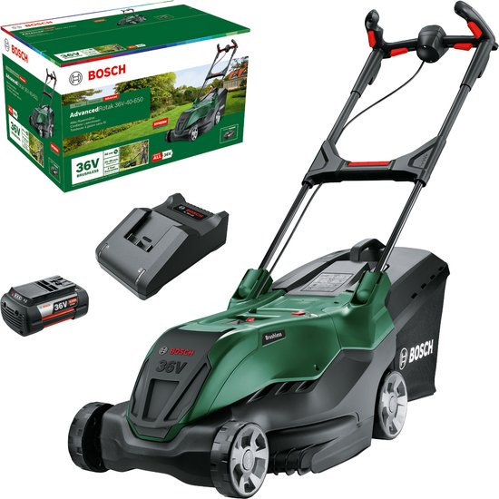 Bosch AdvancedRotak 36V-40-650 - Accu Grasmaaier - Inclusief 1x 36V Li-Ion accu (4.0Ah) - AL 36V-20 Lader - Opvouwbare opvangbak van Bosch