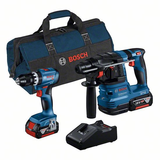 Bosch Combiset GSB 18V-45+GBH 18V-22+2x4.0Ah+G