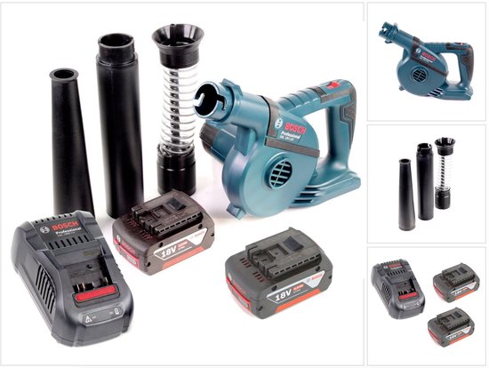 Bosch GBL 18 V-120 accu bladblazer met 2x Bosch GBA 18V 5.0 Ah accu + GAL 1880 CV lader