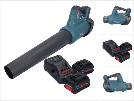 Bosch GBL 18V-750 Professionele accubladblazer 18 V BITURBO Brushless + 2x ProCORE accu 8.0 Ah + lader van Merkloos	