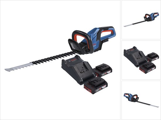 Bosch GHE 18V-60 Professionele accu heggenschaar 18 V 60 cm borstelloos + 2x accu 2.0 Ah + lader van Merkloos	