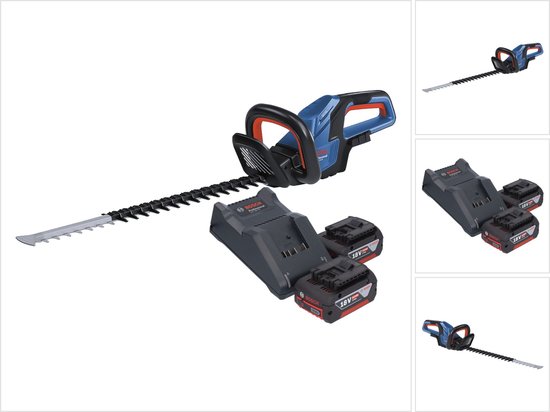 Bosch GHE 18V-60 Professionele accu heggenschaar 18 V 60 cm borstelloos + 2x accu 4.0 Ah + lader van Bosch