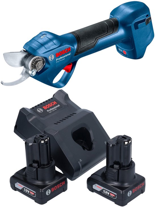 Bosch Pro Pruner Professionele accusnoeischaar 12 V + 2x accu 6.0 Ah + lader
