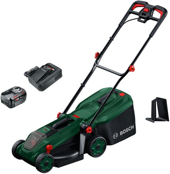 Bosch Rotak 18V-34 - Inclusief 1 18V 4.0 Ah accu en AL18V-44 lader - Mulchplug van Merkloos	