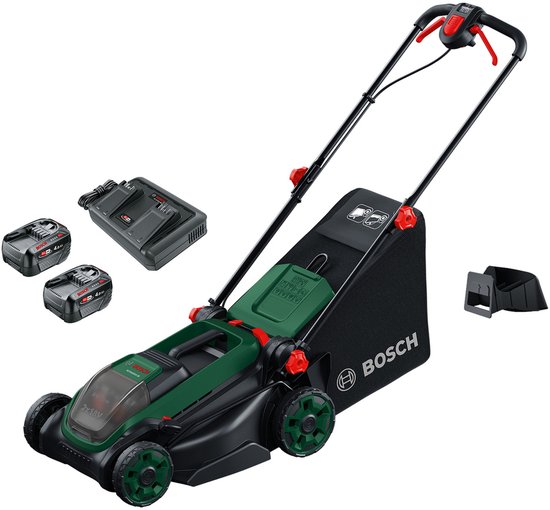 Bosch Rotak 18V2-38 - Grasmaaier - Inclusief 2x 18V 4.0Ah accu en AL 2x18V-88 lader - Inclusief Mulchplug van Bosch