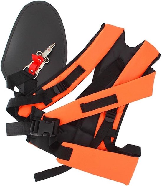 Bosmaaier Harnas - Verstelbaar - Duurzaam - Draagharnas - Nylon Riemaccessoire - Universeel - Harnas - Schouder Riemen - Harnas - Accessoires Voor Grasmaaiers - Oranje - Comfortabel - Voor Bosmaaier Gras Trimmer van Bosma
