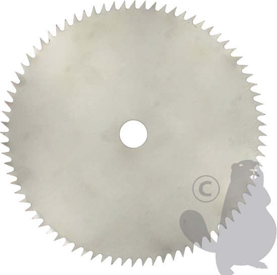 Bosmaaiermes 80 tanden - Snijbreedte: 250mm, boring: 25,4mm, dikte: 1,9mm.