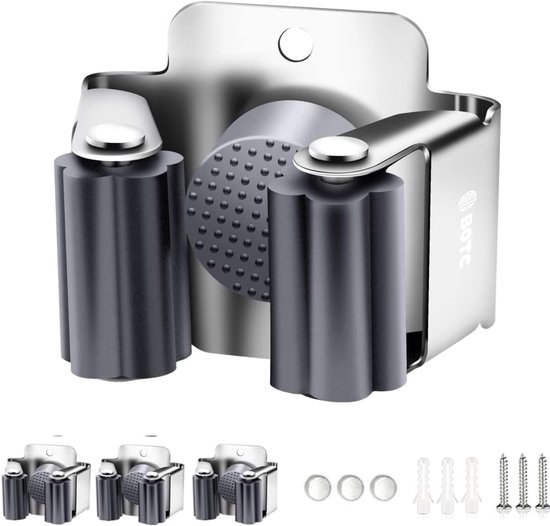 BOTC Bezemhouder - 4 stuks - Schroefboren - RVS - Tuingereedschap Ophangsysteem - Zliver van BOTC