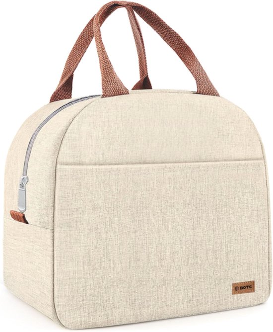 BOTC Koeltas - Lunchtas - 7 liter - Koeltasje - Geïsoleerde Koeltas - 25x21x14cm - Beige van BOTC