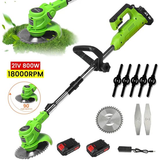 Bovista Kantenmaaier Electrisch - Met Accu - Draadloos - Voegenborstel - Grastrimmer - Kantensnijder - Onkruidborstel - Bosmaaier - Elektrische - Groen van Bovista