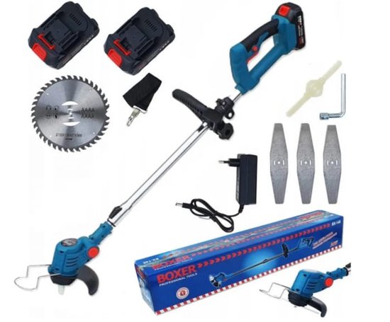 Boxer Grasmaaier - 24 V Accu Grastrimmer - Incl. Zaagmes en 2x Accu van Boxer