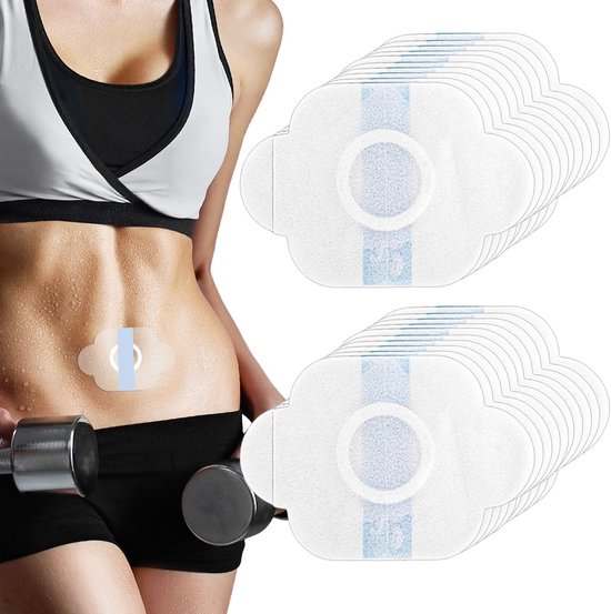 BOXOB 20st Zelfklevende Ricinusolie-Pack Wrap, Ultrazachte PU-Folie Biologische Ricinusolie Navelpatches Pads Eenmalig Te Gebruiken Waterdicht Anti-Lek voor Slapen Lezen Yoga Ontspannen van BOXOB