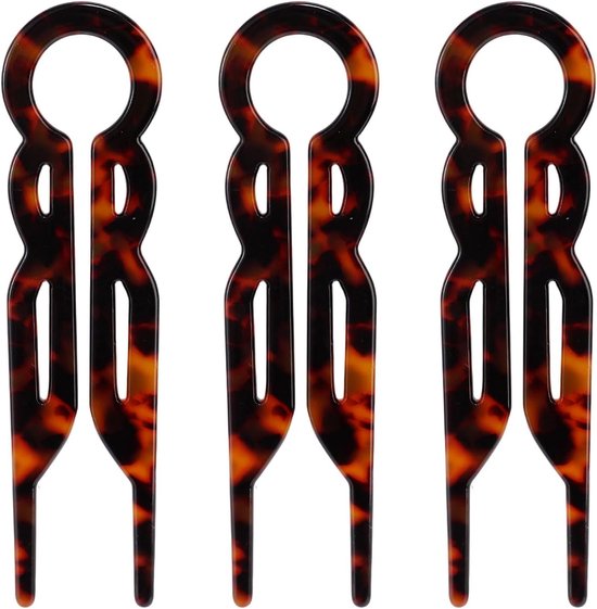 BOXOB 3st Prestige Haarspelden voor Dames en Meisjes, Acetaat U-Vormig Franse Twiststicks Stylingaccessoires voor Diverse Haarstijlen (Rood Luipaard) van Merkloos	