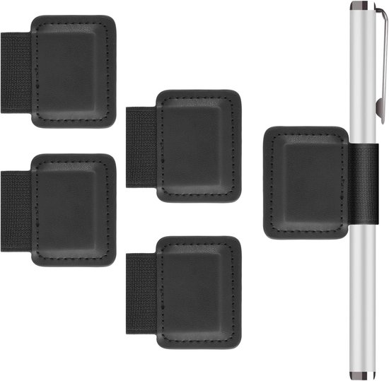 BOXOB 5 Stuks Pennenhouder, Zelfklevend Leer Stylushouder Elastische Potloodhoes Bevestigd Aan de Hoes voor Apple Pencil (USB-C / 1e / 2e Generatie) en Styluspennen van BOXOB
