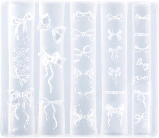 BOXOB Strik Siliconen Nagel Mallen, Mix Strikken Nagel Sjablonen Siliconen Mallen Snij Strik Knopen Sjabloon Kunst Accessoires voor Bedels Kunst Decoraties van Merkloos	