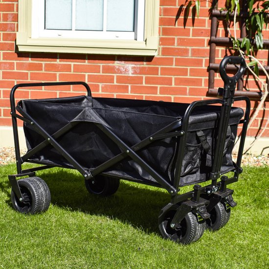 BPS Deluxe Outdoor/Strandwagen – Geen Montage Nodig – Verstelbare Handgreep – Inclusief Draagtas – Opvouwbaar voor Gemakkelijk Transport van BPS