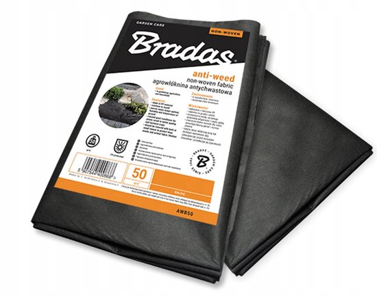 Bradas AWB5016005 - Onkruidbestrijdende Agrowłóknina - 160x500 cm - Zwart - UV Bestendig