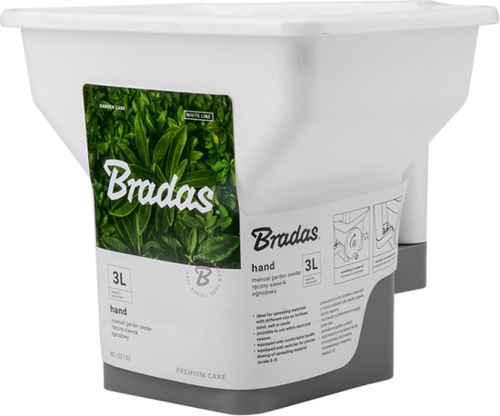 Bradas Handstrooier 3L – Zoutstrooier & Kunstmeststrooier – Instelbaar – Voor Tuin, Oprit & Winter