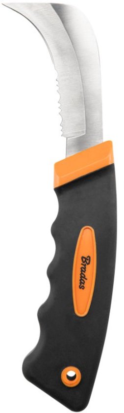 Bradas universeel tuinmes, roestvrijstalen kling, zwart/oranje, 220 mm
