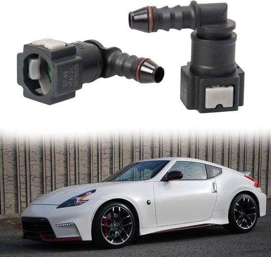 Brandloos - 90 graden auto brandstofleiding slang, snelkoppeling, scheidingsslang, brandstofslang fitting, rechte slang fitting, 2 stuks van Merkloos	