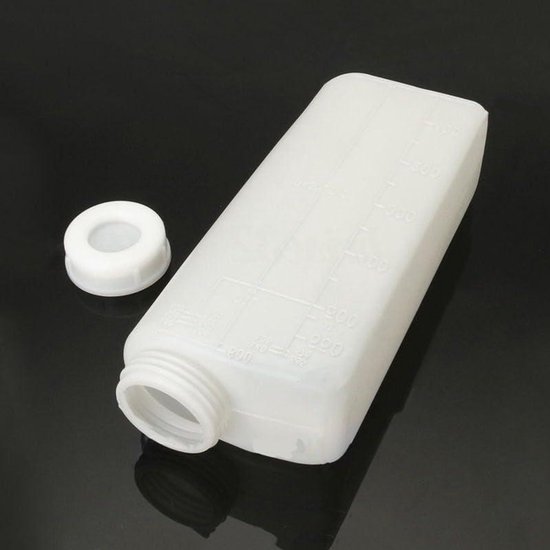 Brandstof Mengfles - 2-takt container - Brandstof mengen - Met schaalverdeling - 600 ml - Wit