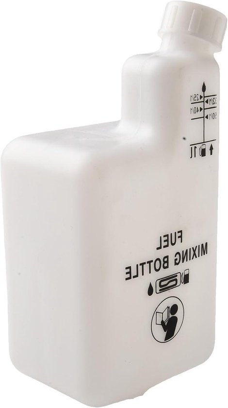 Brandstof Mengfles - Olie Mengbeker - Motor Onderhoud - Precieze Mengverhoudingen - 1 Liter - Zwart Wit