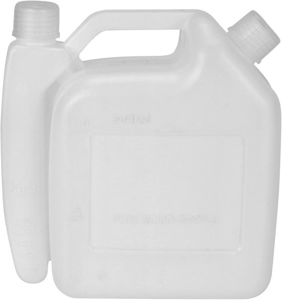 Brandstof Mengfles - Olieverhouding Fles - Motor Onderhoud - Meerdere Verhoudingen - 1.5 Liter - Wit