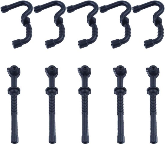 Brandstofleiding Slang Set - Olie Buis - Kettingzaag Onderhoud - Duurzaam Materiaal - 5 Stuks - Zwart