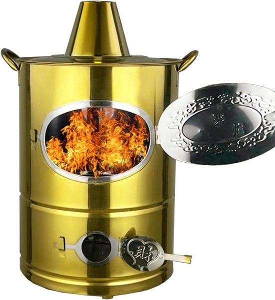 Brandton Roestvrijstaal - Tuinoven Afval - Tuinafval Verwerken - Zij-ingang Ontwerp - 30 x 55 cm - Zilver