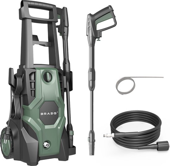 BRASQ Hogedrukreiniger HPW 150 - Terrasreiniger - Hogedrukspuit - 2000 Watt - 150 bar - max. 468 liter / uur - Inclusief accessoires - Complete set van BRASQ