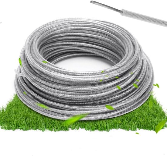 Brenzoos - Trimmerdraad 24 mm 30 m staaldraad voor bosmaaier, geschikt voor tuin, wiet en gras van Merkloos	