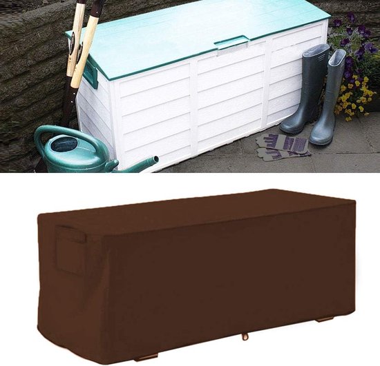Bridge Box Heavy Duty Covers Waterdichte buitenbrug Opbergbank Beschermhoes 123 x 62 x 55 cm (koffie) van Norjews