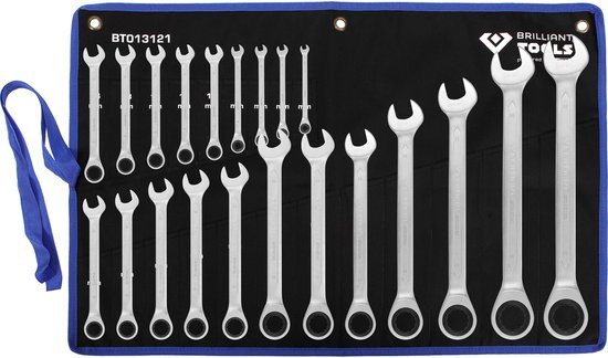 BRILLIANT TOOLS Ratelringsleutelset 21-delig 6 - 32 mm - BT013121 van Merkloos	