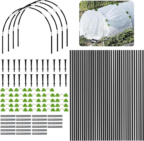 Broeikashoepels, 36 stuks plantentunnelbogen, tuintunnelbanden, broeikasbanden voor plantenafdekking, polytunnel voor verhoogde bedden, tunnelkas van Voargee