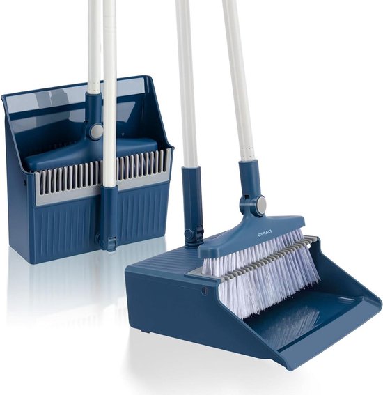 Broom and Dustpan Set with 127 cm Long Handle - 180 Degree Rotating Sweeper and Dustpan Combo for Home Kitchen Office Lobby Patio van KeFanta