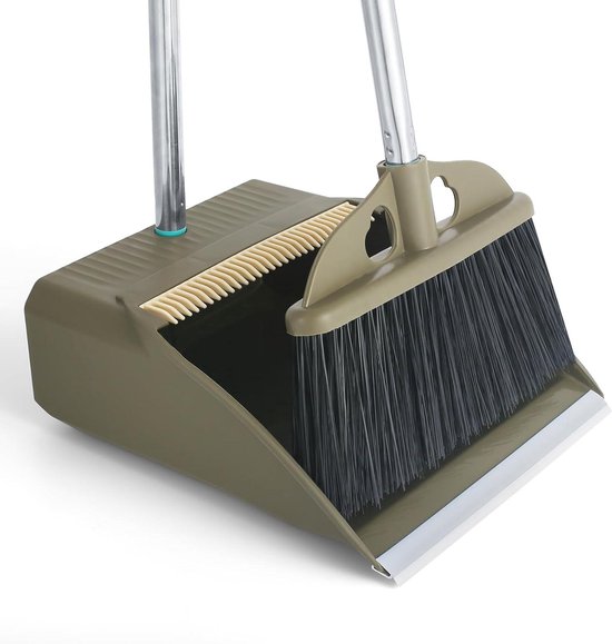 Broom met Stoffer en Blik - Eenvoudig Vegen Binnen en Buiten - 1 stuk - 122 cm van Merkloos	