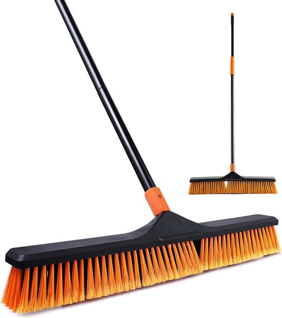 Broom with handle, street broom/floor brush, 2-1 Cleanhome, 166 cm, suitable for schools, factories, gardens, garden brooms, brushwood brooms, basketball courts and other areas. van Cleanhome