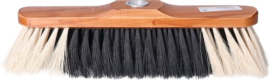 Bruin gelakte zachte binnen bezemkop bruin/zwart 28 cm - Kamerbezems/binnen bezenms van Merkloos	