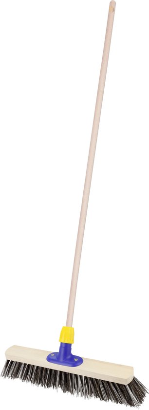 Brumag Buiten of tuin bezem Robby - Harde kop van 40 cm - Houten steel 141 cm - Met steelhouder van Brumag