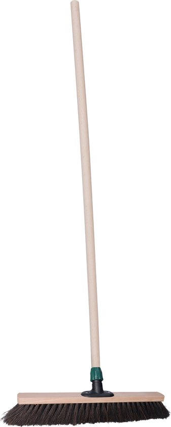 Brumag Straatbezem Blacky voor buiten terras tegels en klinkers - Harde bezemkop 40 cm breed - Houten steel van 120 cm