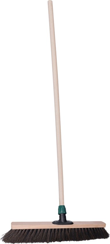 Brumag Straatbezem Blacky voor buiten terras tegels en klinkers - Harde bezemkop 50 cm breed - Houten steel van 120 cm van Brumag